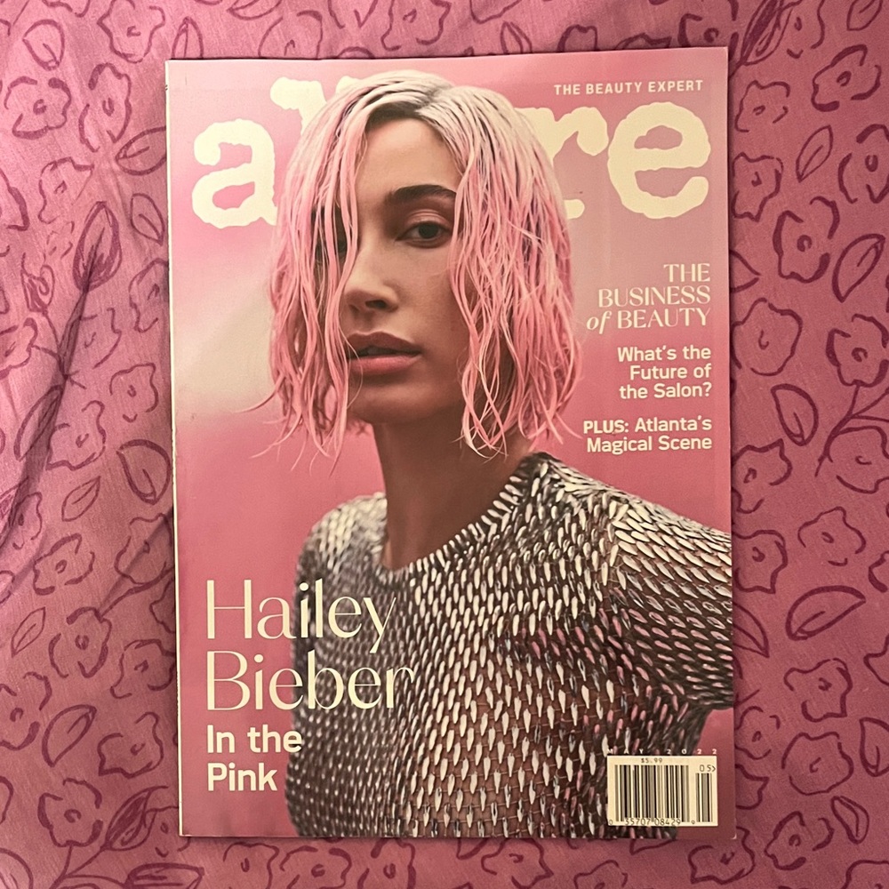 Hailey Bieber Allure Magazine May 2022 Contemporary Pink Beauty Cover Shoot